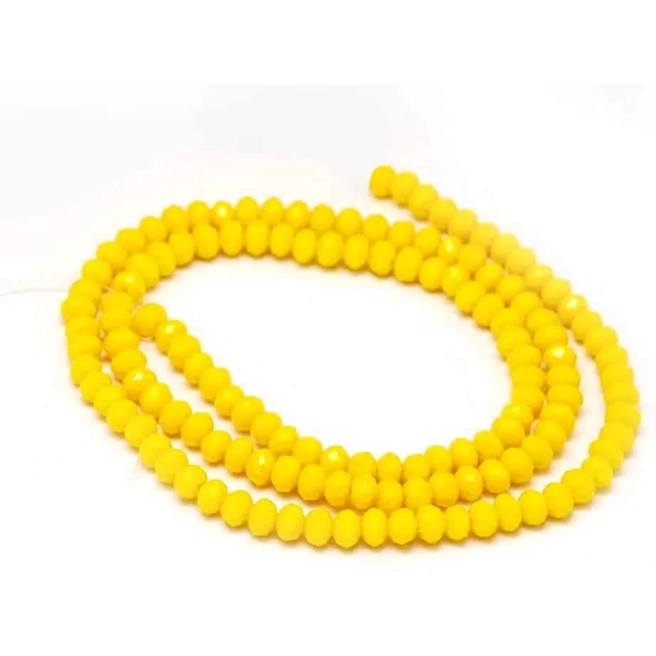 

10 Strands 3mm Yellow Faceted Rondelle Glass Beads Strands Gemstone Loose Beads for DIY Bracelet Necklace Jewelry Making Crafts