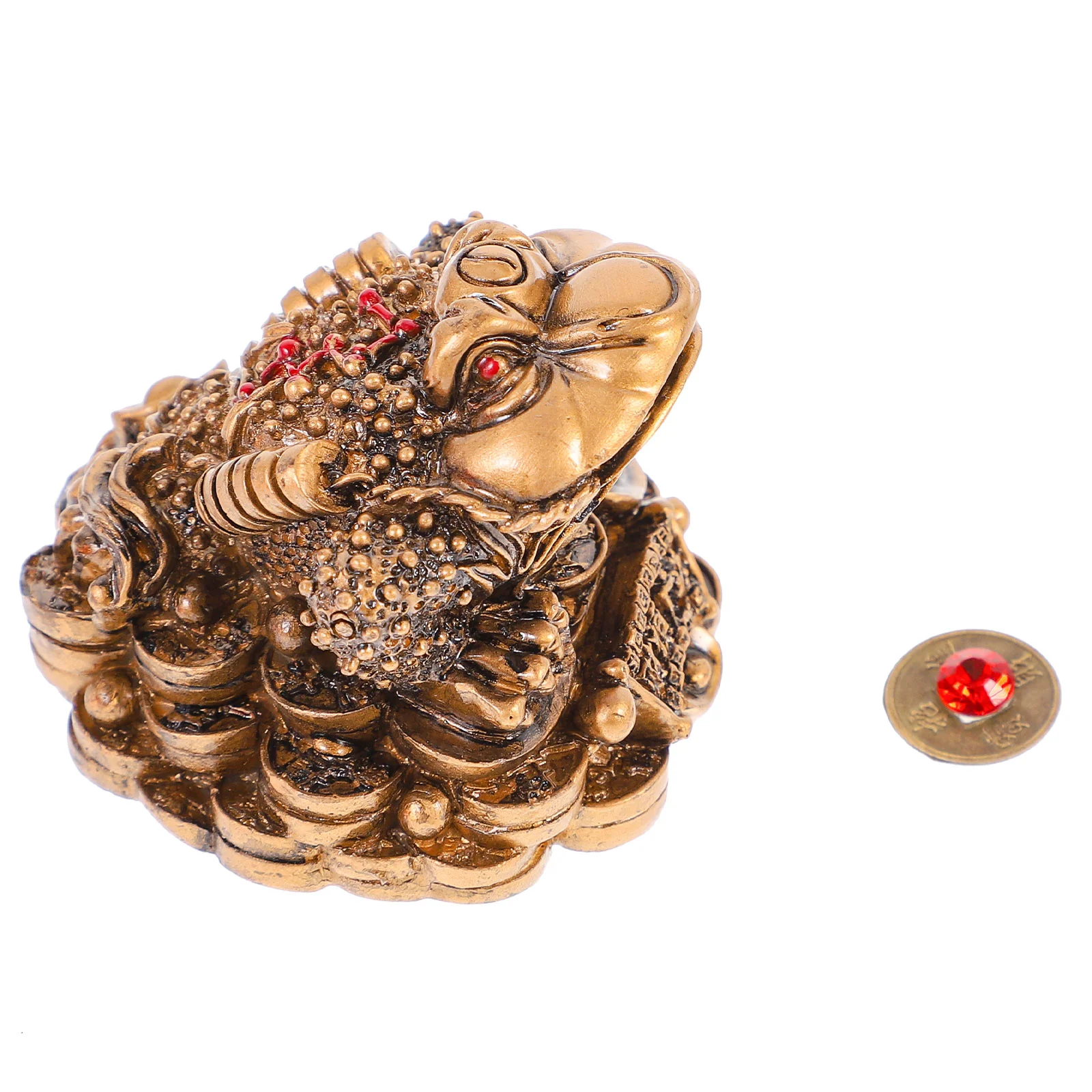 

Statue Toad Frog Legged Three Animal Chinese Wealth Fortune Sculpture Protection Bookshelf Figurines Lucky Money Igurines