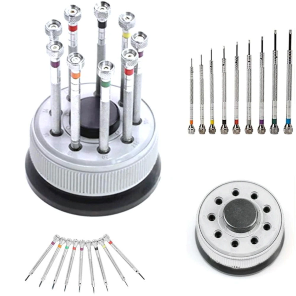 

9 Pcs Micro Screwdriver Set Glasses Tool Precision Watch Repair Mini Kit Replace Blades Practical Electronics Jewelers Pocket