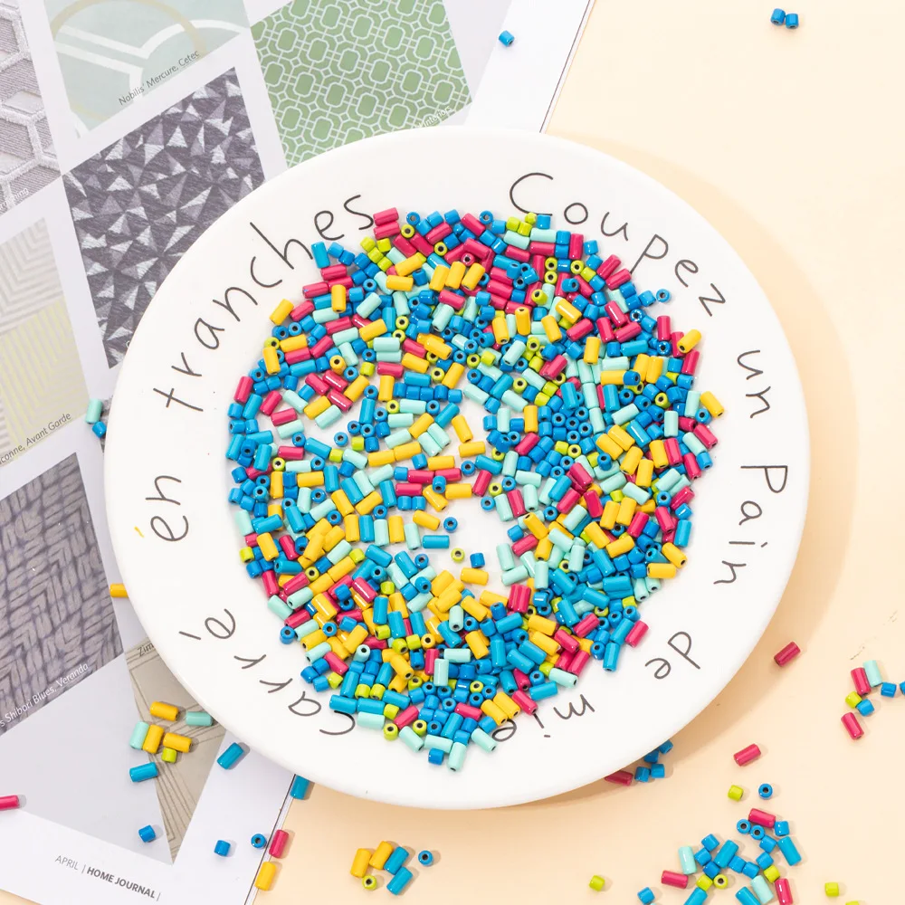 30pcs/lot 3x3mm Free Combination Colorful Enamel Cylindrical Metal Spacer Beads for DIY Bohemia Bracelet Necklace Jewelry Making