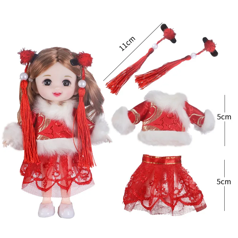 

16 Cm Bjd/ob11 Doll Clothes Skirt Dress White Snow Change Dress-up Baby Girl Play House Diy Kid Children Toy Doll Accessories