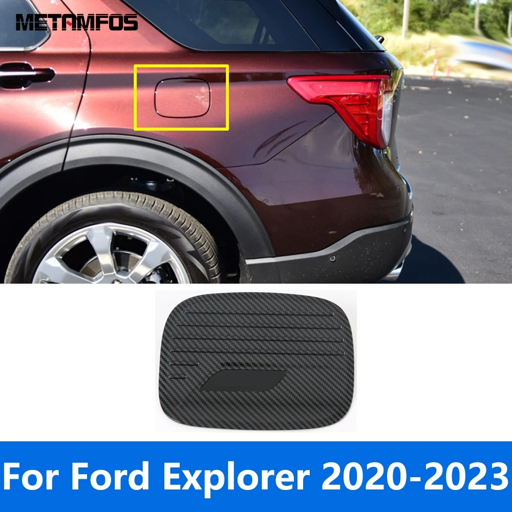 

Fuel Tank Cover Trim For Ford Explorer 2020 2021 2022 Carbon Fiber Gas Oil Filler Decoration Cap Sticker Accessories Car Styling