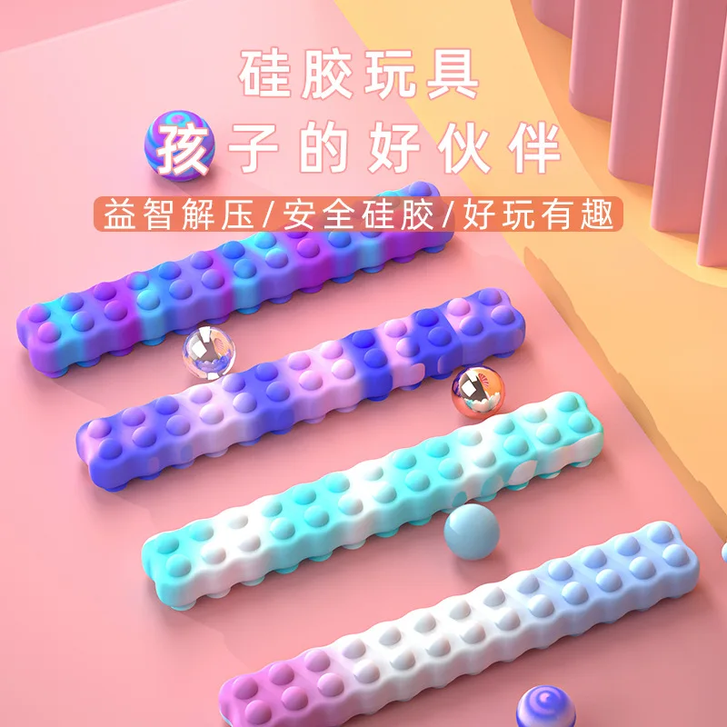 

New Hot 3D Silicone Suction Cup Pop It Antistress Fidget Toys Magic Decompression Octopus Sucker Stick Silicone Toys for Adults