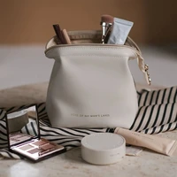 new mini cosmetic bag pu leather exquisite lipstick storage make up bag portable coin purse solid color zipper fashion organizer