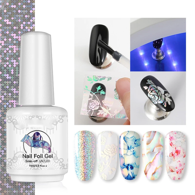 

Nail Foil Glue Gel For Foil Art Stickers Nail Foil Sheets Manicure Salon DIY Nail Art Foil Glue Gel For Foil Stickers