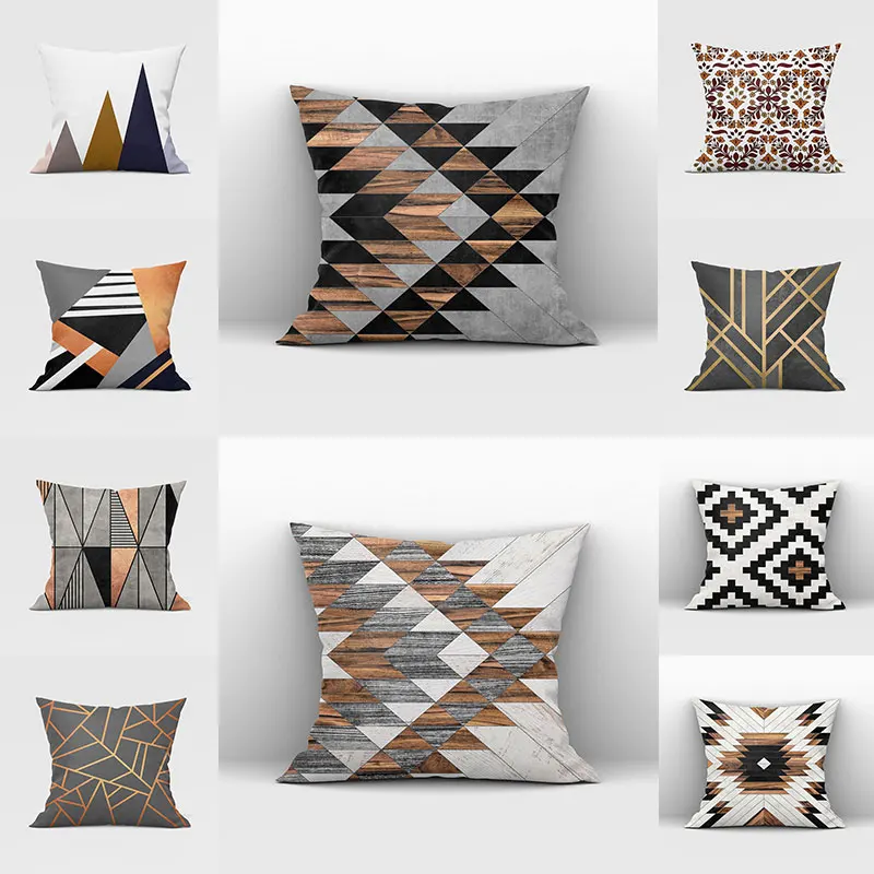 

Wood Background Mable Pillow Case Sofa Throw Pillows Cover 45*45cm Tribal Pattern Pillowslip Cushion Cover Home Supplies
