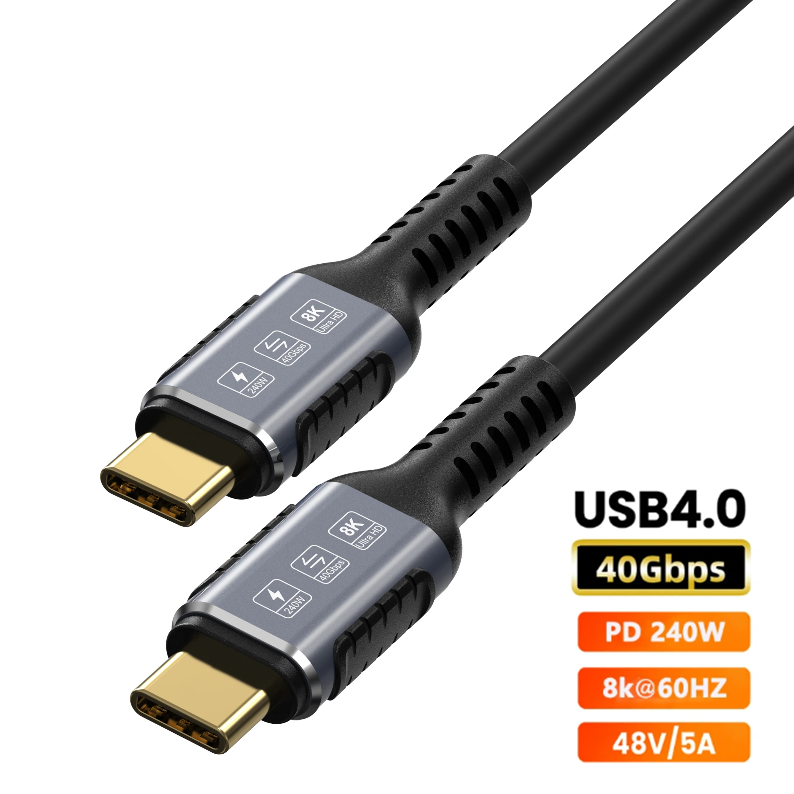 

Gen3 40Gbps USB 4.0 Type C to C 240W Fast Charging Cable 8K 60Hz PD3.1 48V/5A Data Cable for Laptop Samsung Macbook PS5