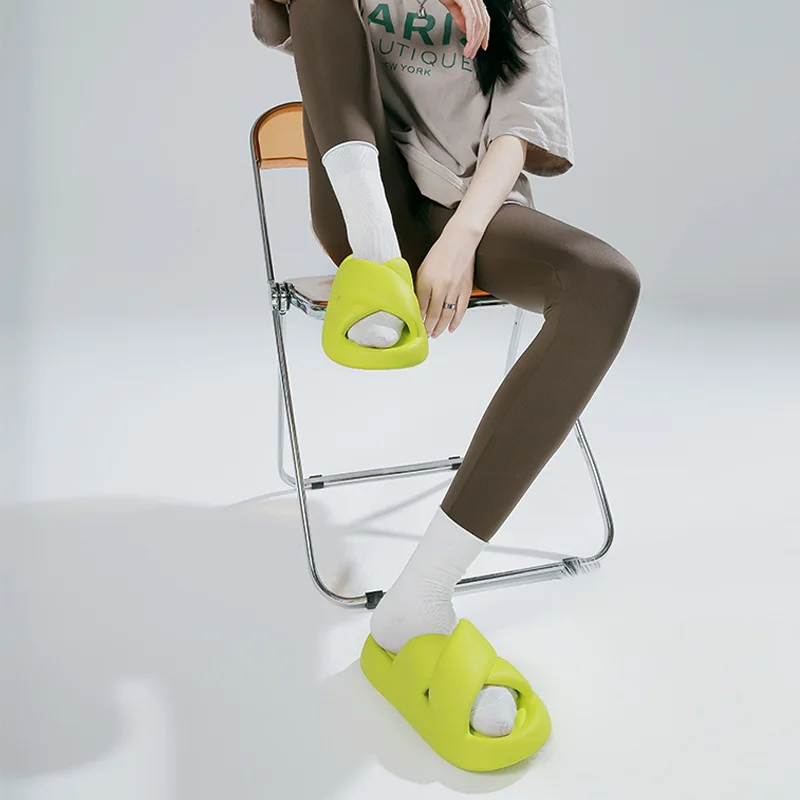 Fashion Girls Cross Slipper Soft EVA Thick Bottom Women's Slippers Indoor Shoes Female Home Beach Flip Flops Summer Slippers