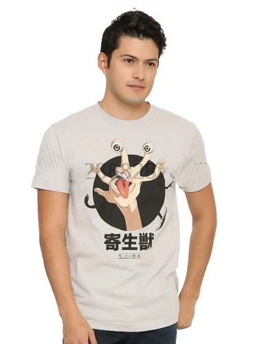 

Migi Hand Parasyte Shirt Licensed Adult Men Anime Graphic Tee New Grey Cartoon T Shirt Men Unisex New Fashion Tshirt