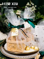 creative bamboo basket gift box portable candy bag wedding packaging chocolate favor baby shower party supplies