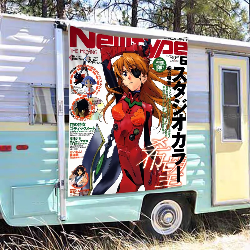 N-Neon G-Genesis E-Evangelion Anime Printed Large Flag Art Science Fiction Room Home Decor Banner