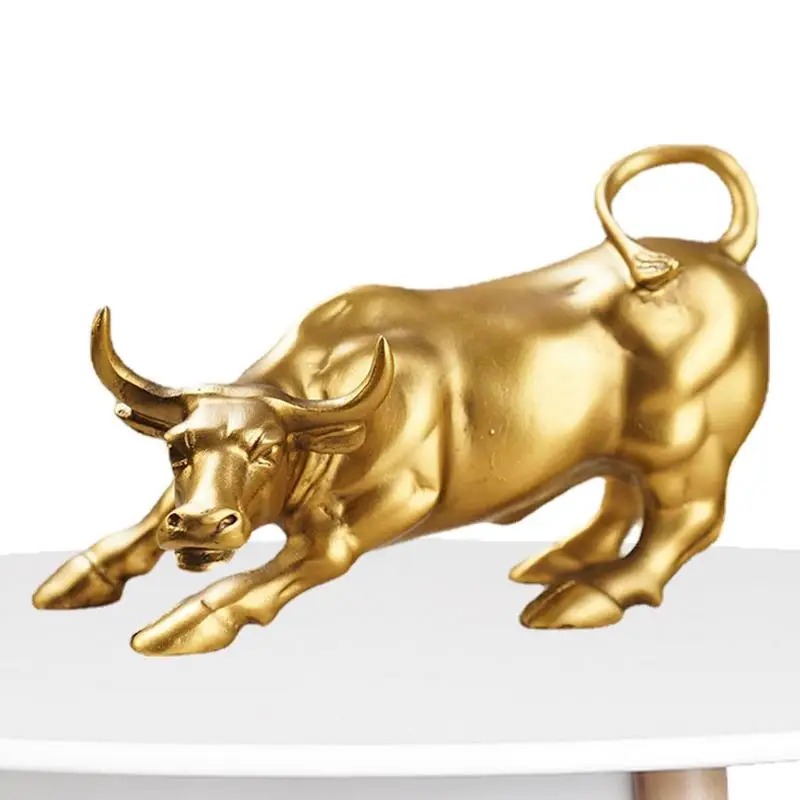 

Wall Street Bull Statue Resin Fortune Bulls Figurines Stock Market Decor For Desktops Shelve Meeting Rooms Offices Reception