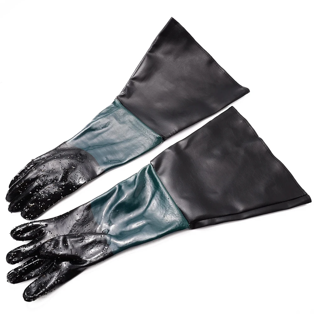 

Gloves Sandblasting Gloves 1 Pair 2pcs 60*30cm 60cm Accessories Comfortable Green Stitching Black PVC + Cotton