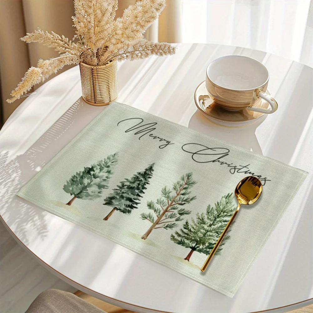 

Льняные прямоугольные коврики для стола, набор из 4 штук