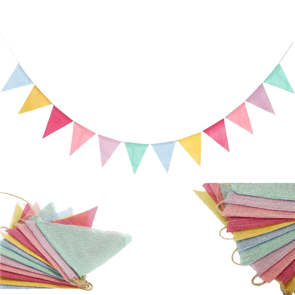 

4pcs/Set 12 Flags 2.6M Colorful Banners Birthday Party Baby Shower Garland Tent Decor Wedding Bunting Decor Baby Shower Favor