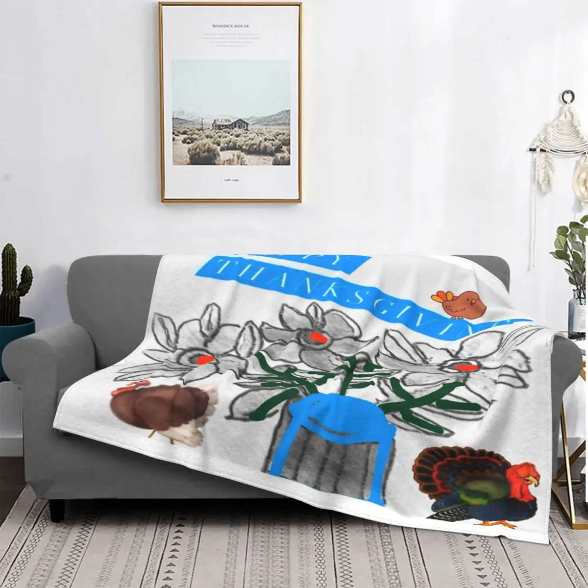 

Manta con capucha para bebé, colcha a cuadros para cama, Feliz Día de Acción de Gracias, 4 unidades