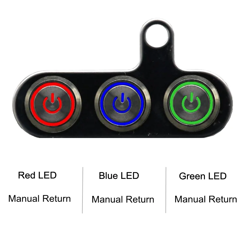 Светодиодный переключатель для мотоцикла, квадроцикл, скутер, крепление на руль, включение и выключение, стальные водонепроницаемые противотуманные фары 12 В, лампы для мотоцикла, звуковой кнопочный переключатель