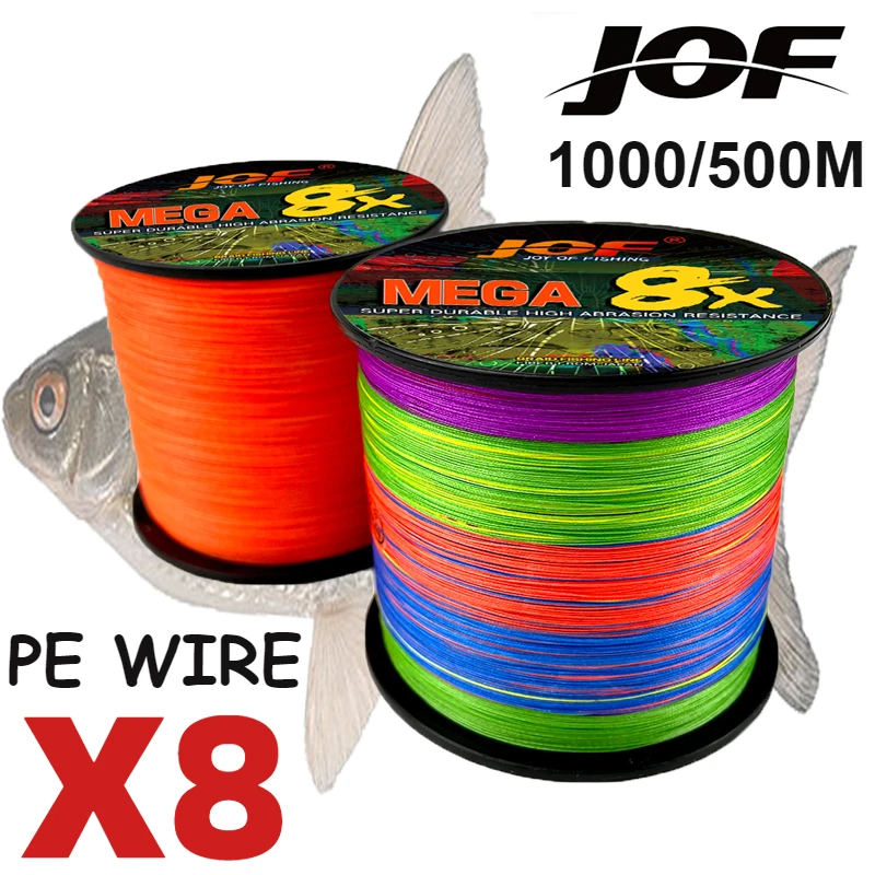 JOF Мощная мультифиламентная леска 8 нитей 500 м 1000 износостойкая полиэтиленовая