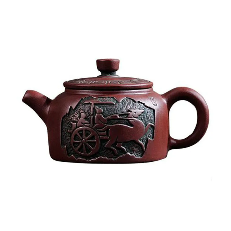

Чайник заварочный из фиолетовой глины в стиле ретро, изысканный чайник бронзового цвета, ручная работа, традиционное искусство, бытовая кух...