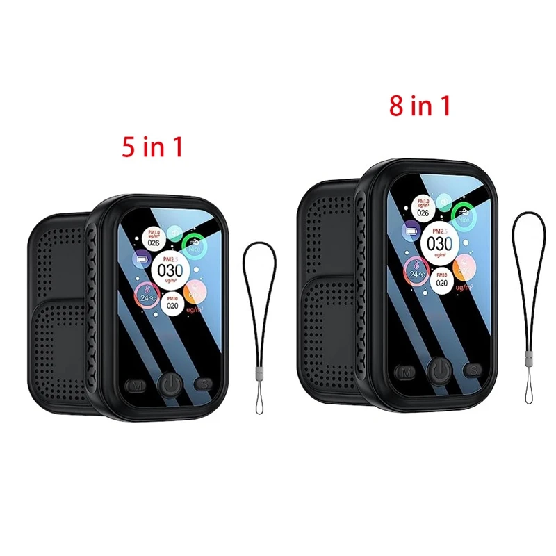 

Mini PM2.5 Detector, 5-In-1 Air Quality Monitor Carbon Dioxide Detector V PM2.5, PM10, PM1.0, Temperature