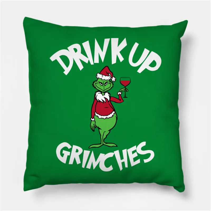 

Drink Up Merry Christmas Gift Pillowcase Merry Xmas Decor for Home Decor Cover For Christmas Ornaments Xmas Noel Santa Claus