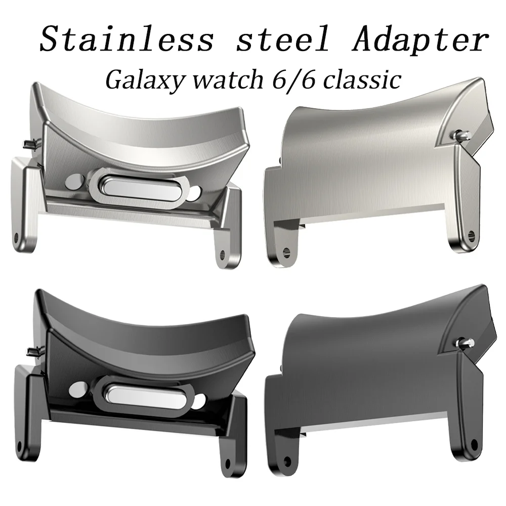 

Connector for Samsung Galaxy watch 6/6 classic 47mm 43mm 44mm 40mm accessories Stainless Steel Quick fit Adapter 4/5/pro band