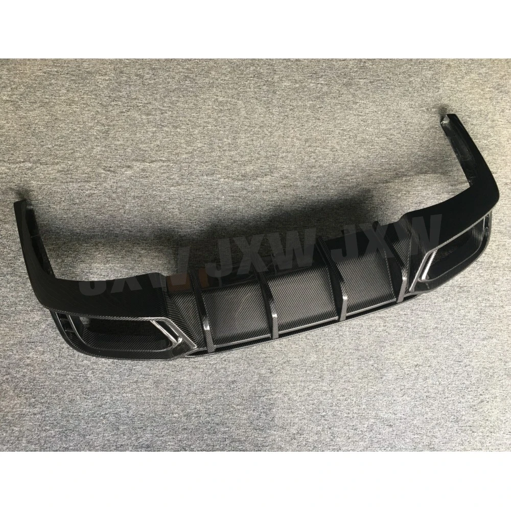 Фото JXWANCF Углеродное волокно, FRP, задний диффузор, спойлер для Audi A4 S4 B10 2019 2020, задний бампер, плавники в стиле акулы, защитная пластина №4
