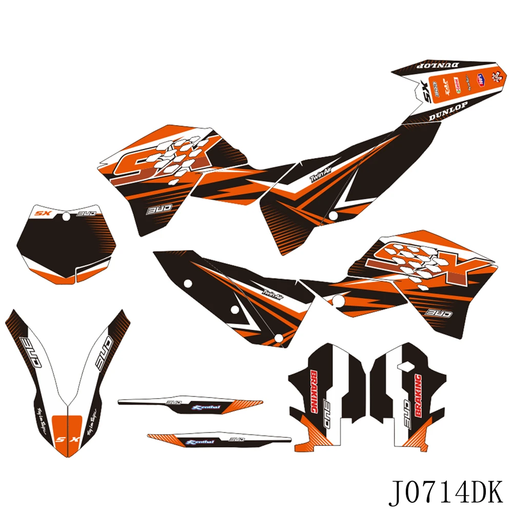 

Full Graphics Decals Stickers Motorcycle Background Custom Number Name For KTM KTM SX SXF 125 250 450 2007 2008 2009 2010