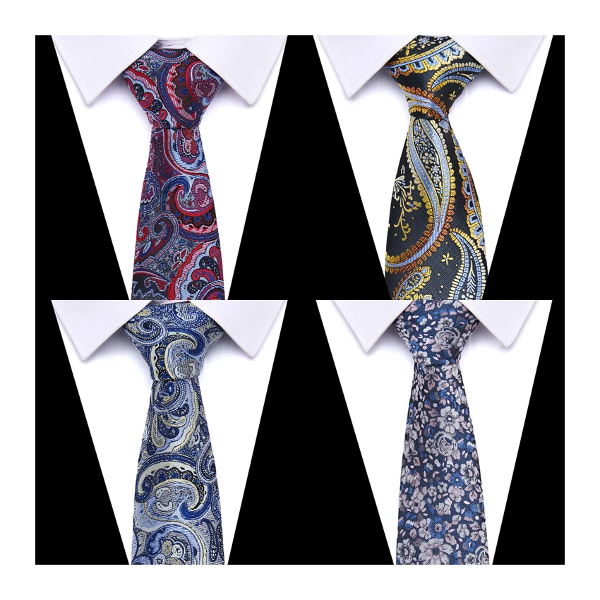 

Fashion Wholesale Woven 7.5 cm Silk Tie Men Gravatas Gray Paisley Necktie Wedding Accessories Man Dot Fit Group Holiday Dress