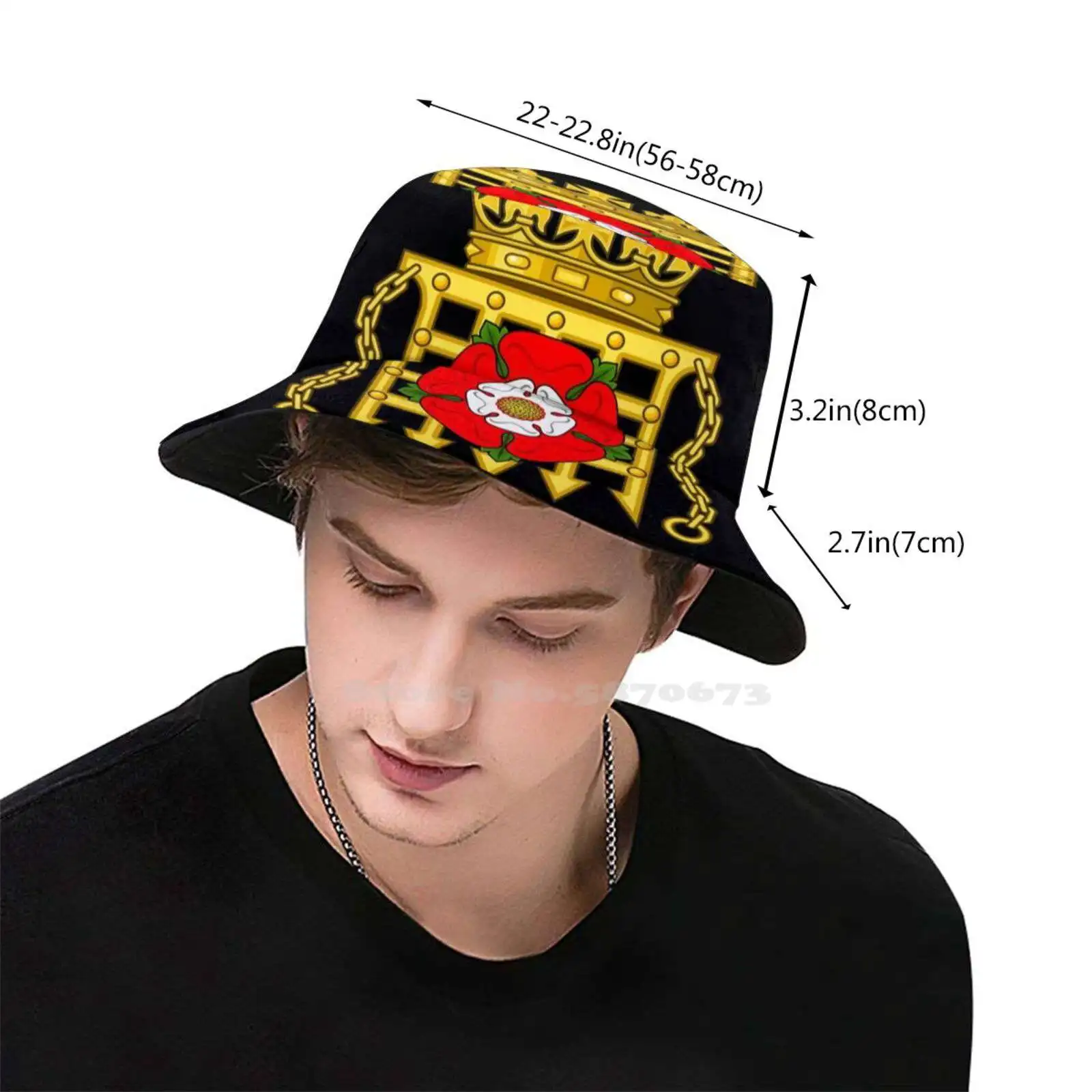 The Beaufort Portcullis Impaled By Rose Stretch Beanie 24D Diy Print Cap History England Wales Dynasty House Of