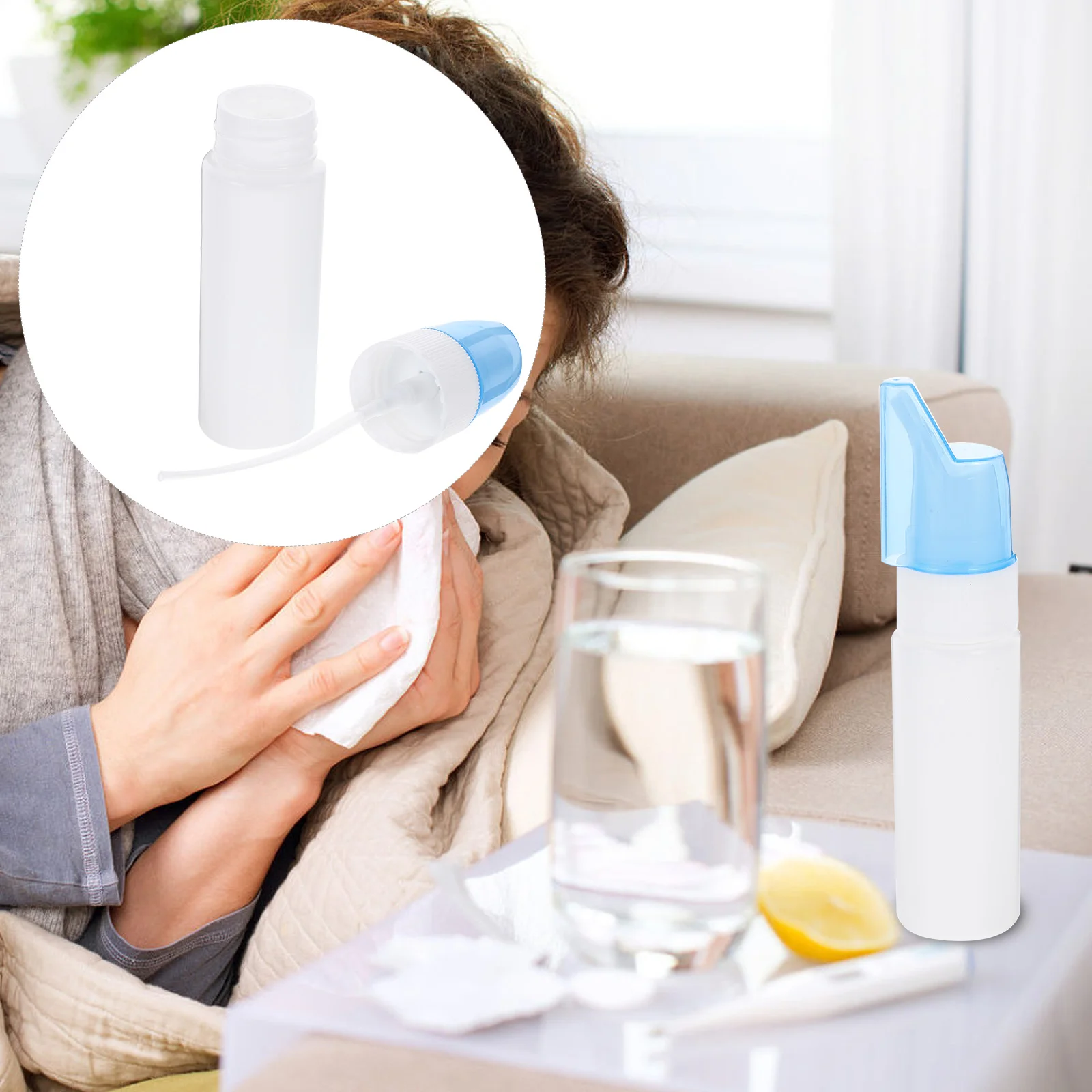 

5pcs Nasal Spray Bottles Refillable Empty Fine Mist Container Pump Rhinitis Sprayer Jar Pot For Home Travel 70ml