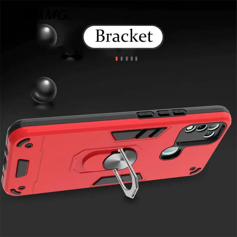 for infinix hot 10 play armored anti drop car magnetic bracket ring protective phone case hot 10 play tpupc material phone case free global shipping