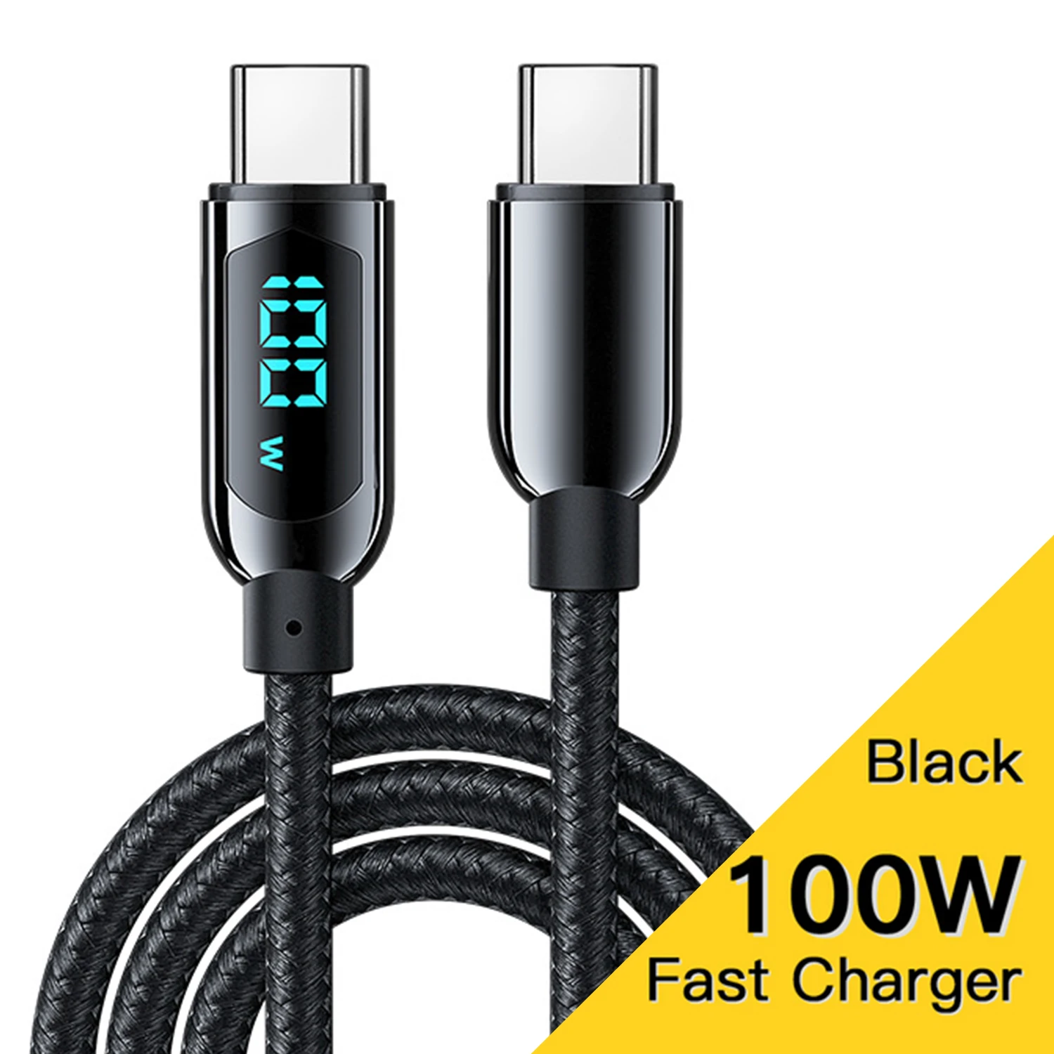 

Кабель зарядный с USB Type-C на Type-C, 100 Вт, с цифровым дисплеем