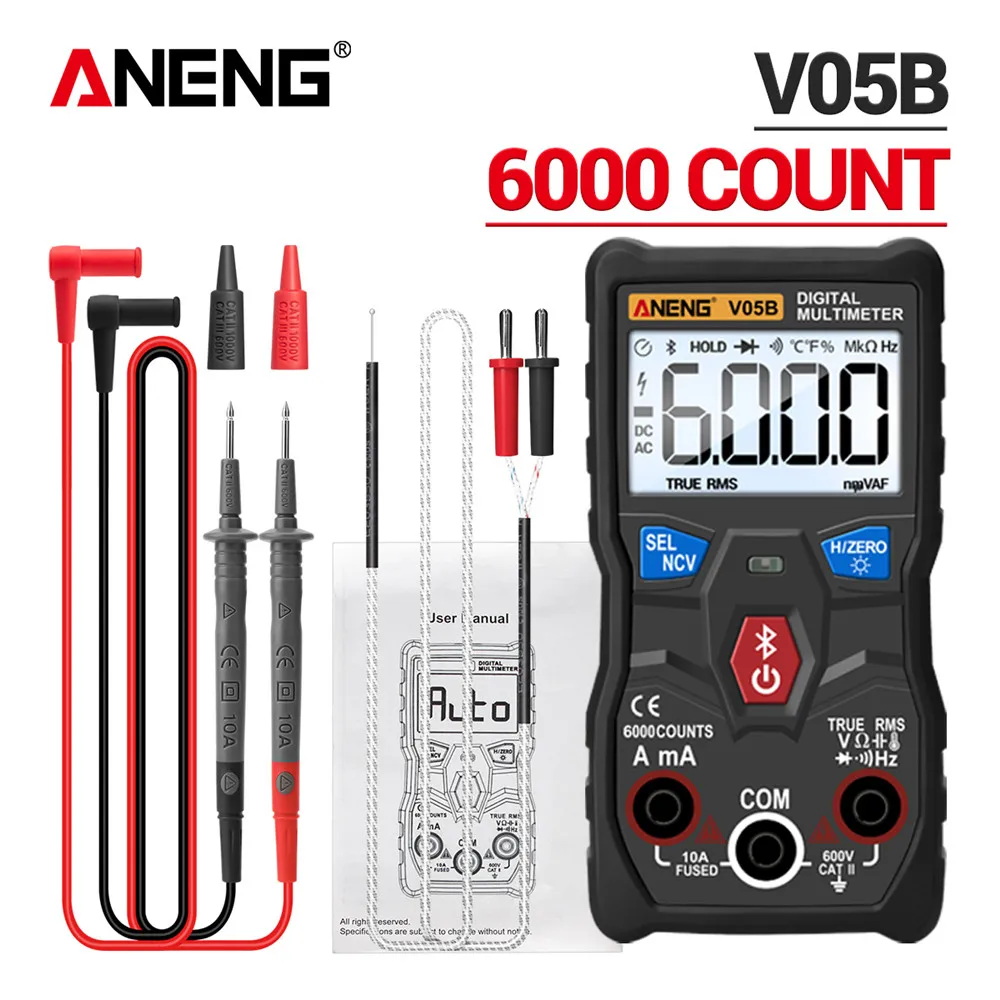 

ANENG V05B Mini Digital 6000 Counts Professional Analog Multimeter AC/DC Currents Voltage Testers True RMS Bluetooth Multimetro