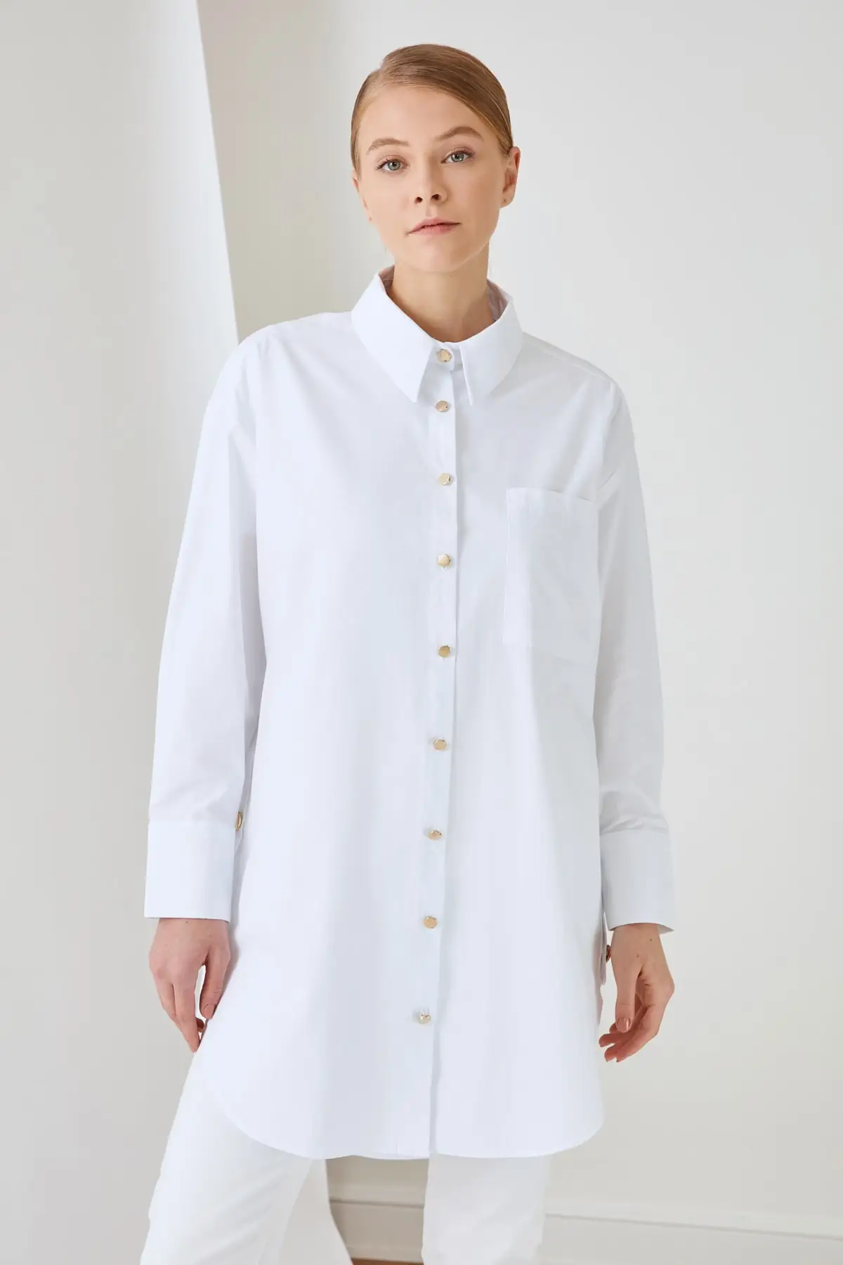 

Trendyol Shirt Collar Button Detail Tunik TCTSS21TN0039