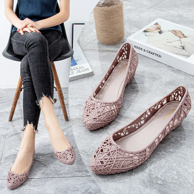 

Women Sandals Plastic Sexy Clogs Pointed Toe Wedges Heel Sandals Woman 2023 Summer Hot Popular Rubber Sole Shoes