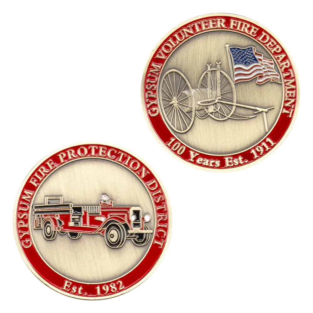 Коллекционная медная сувенирная монета из гипсокартона для пожарной службы, копия вызова Basso-relievo, памятная монета