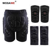 wosawe motorcycle shorts hip pad shorts eva knee elbow protector motocross skateboard brace knee guards sport protective gear