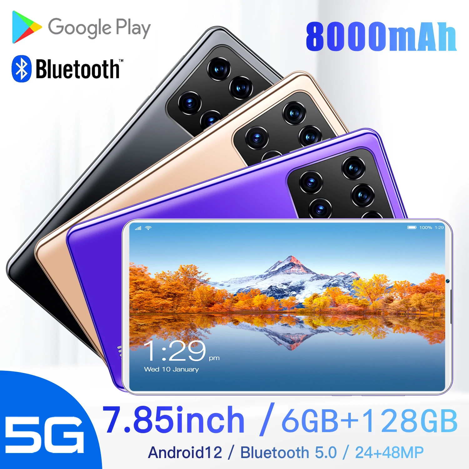 7.85 Inch Air Mini Tablet Android 12 PC OTG 6GB RAM 128GB ROM TF Card Dual SIM Card Matepad Pro GPS Pad Global Version images - 6