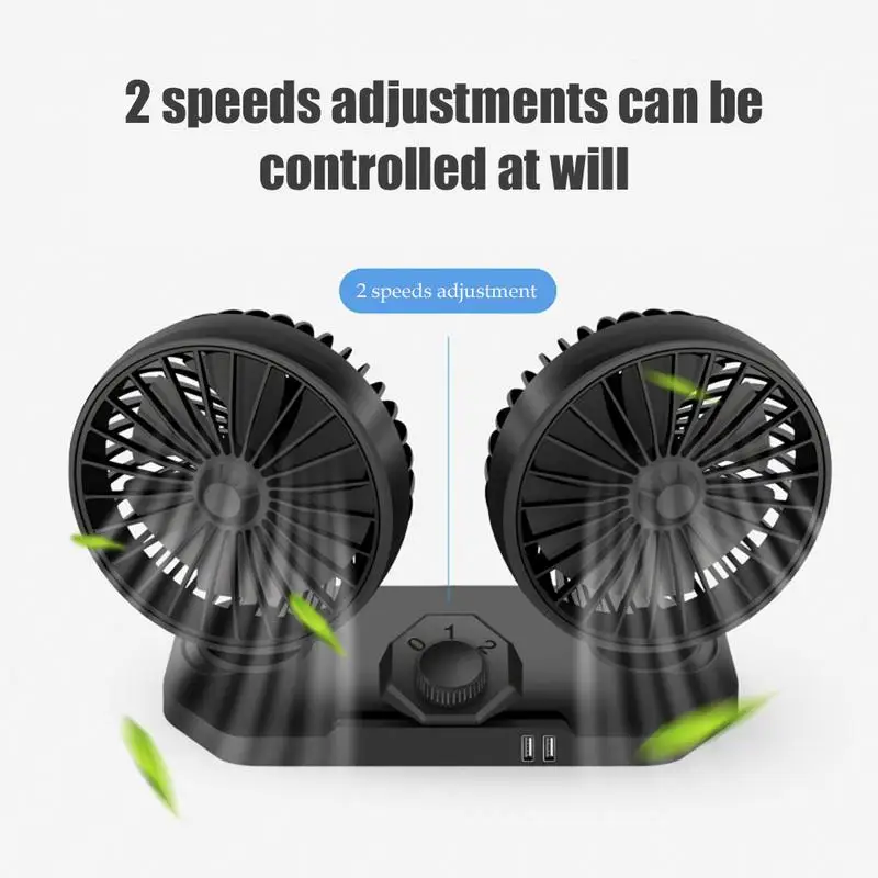 

Car Cooler Fan | Car Double Head 12V24v Small Electric Fan Truck Air Conditioning Refrigeration Powerful Large Volt