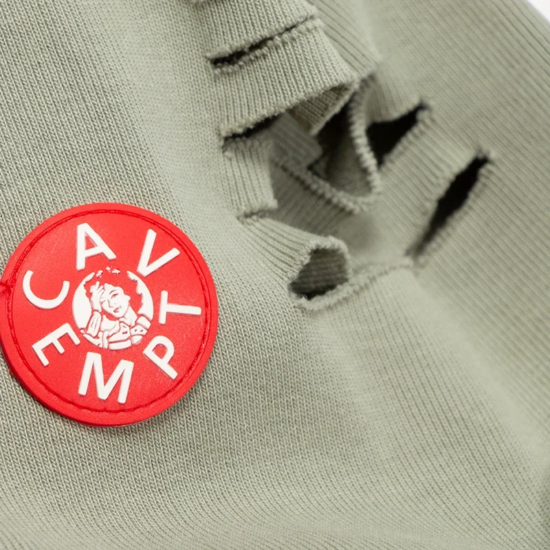 Модная толстовка с рваными отверстиями CAVEMPT мужская и женская