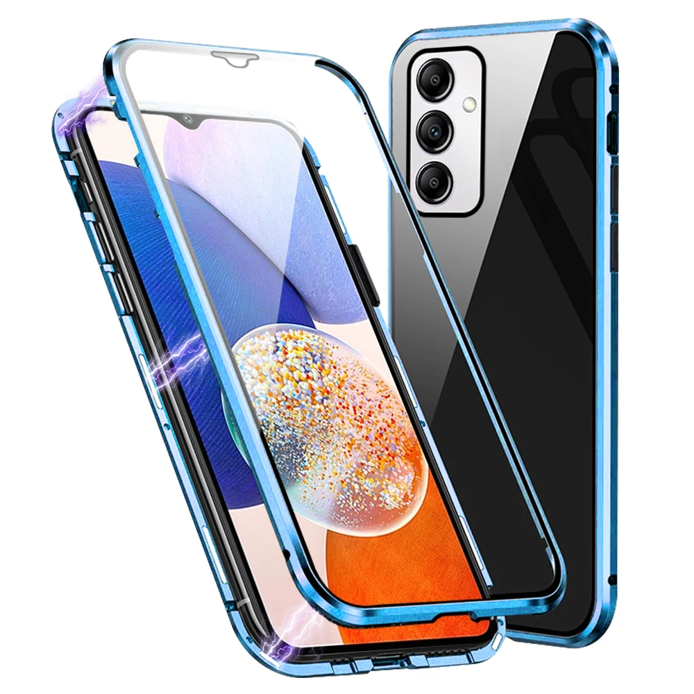 

For Samsung Galaxy A14 Case 360° Magnetic Flip Cover Samsun Galax A 14 14A SamsungA14 Double-side Protective Glass Fundas Coque
