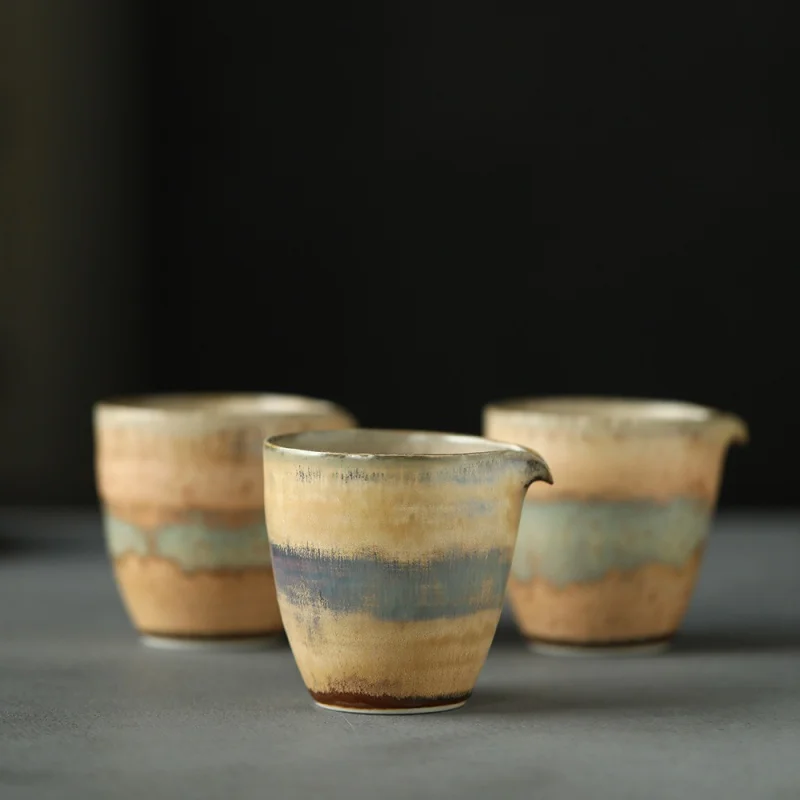 

Mr. Qing Jingdezhen Handmade Coarse Pottery Pitcher Antique Tea Pot Fair Cup Kong Fu Tea Set Han Style