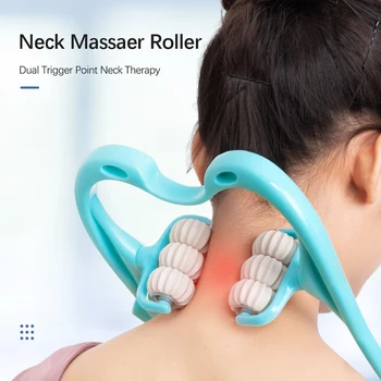 Cervical Spine Massager Swan Shape Six-wheel Neck Shoulder Massager Roller Pressing Manual Massage Cervical Spine Health Care 1