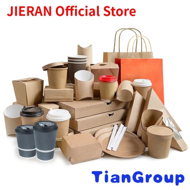 

Hot sale Custom Take Away Kraft Paper food box packaging custom printed paper boxes