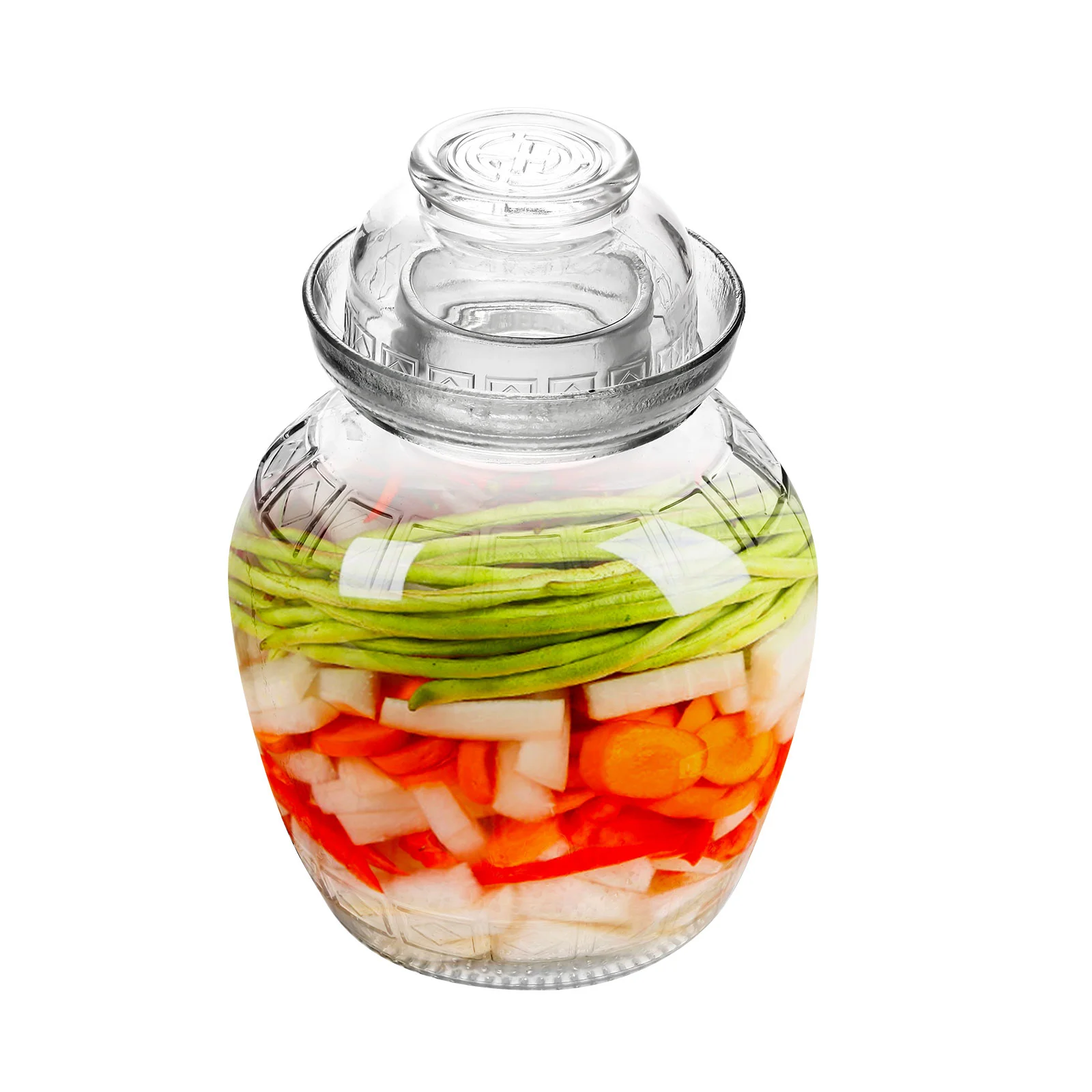 

Glass Fermenting Jar Traditional Pickle Sauerkraut Glass Jar with Seal Airlock Lid for Fermentation