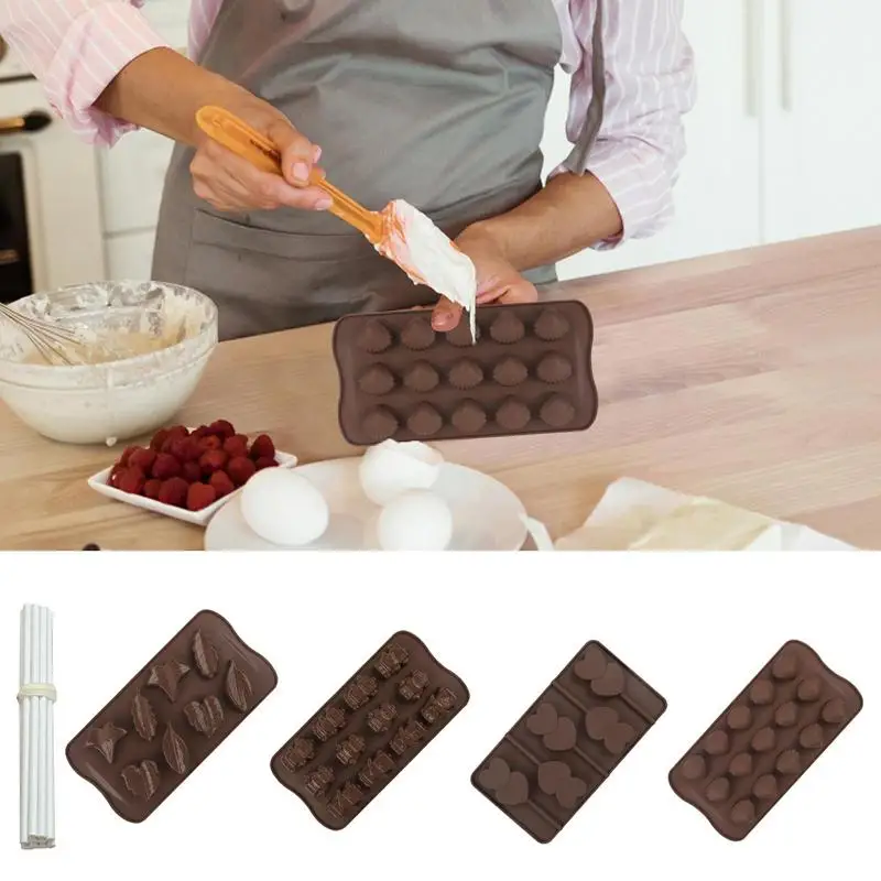 

Chocolate Silicone Molds Non Stick Food Grade Silicone Candy Molds For Baking Different Shapes Mold Tray Kitchen Gadget