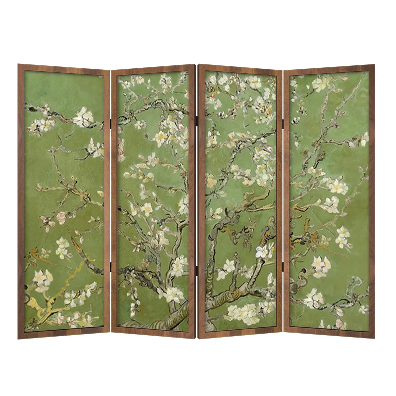 Французский средневековый цветок сливы перегородка из цельного дерева гостиная