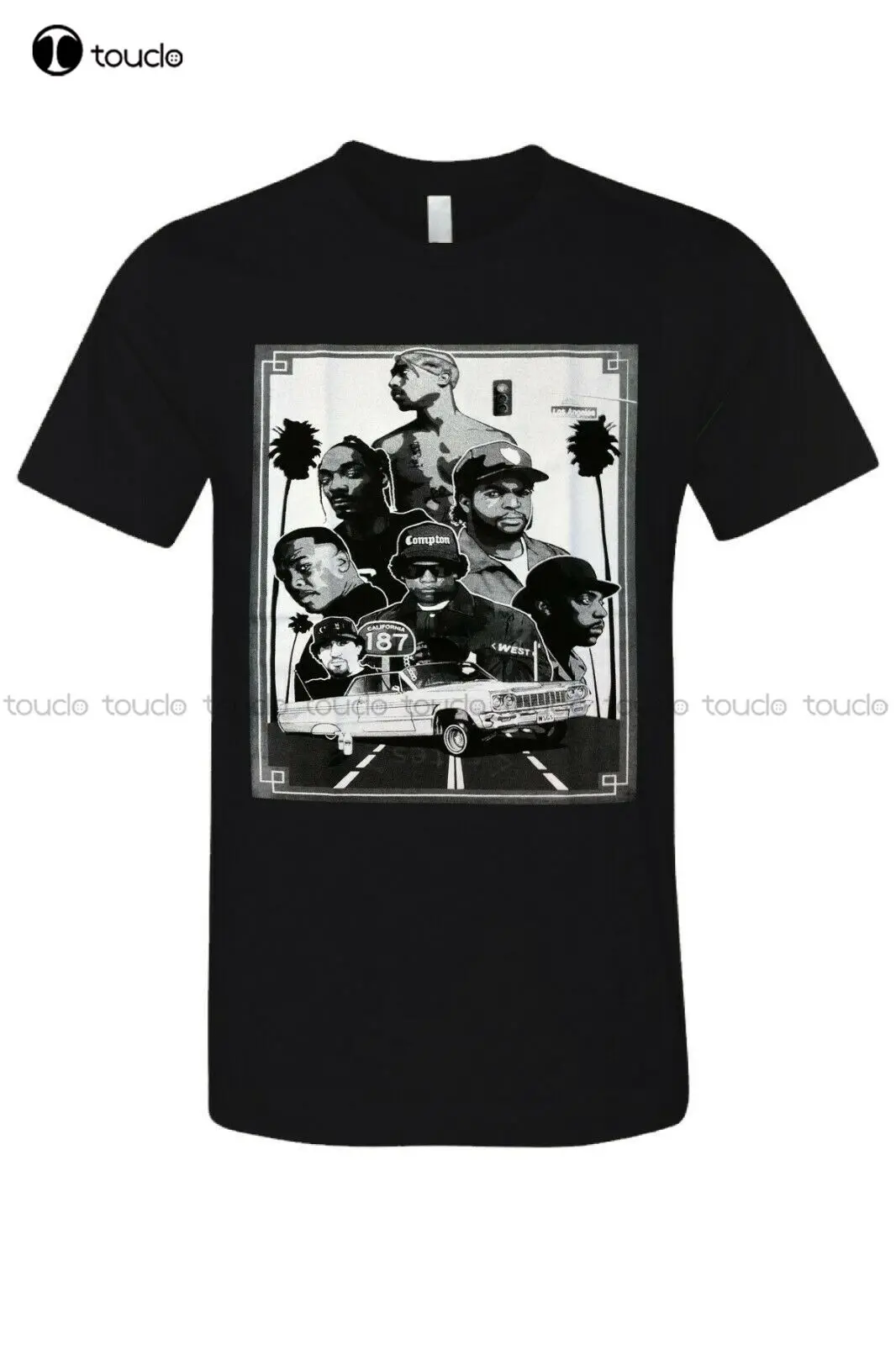 

West Coast Hip Hop Legend 2Pac Nwa Death Row Cali Urban Graphic T-Shirt New Blk Unisex Women Men Tee Shirt