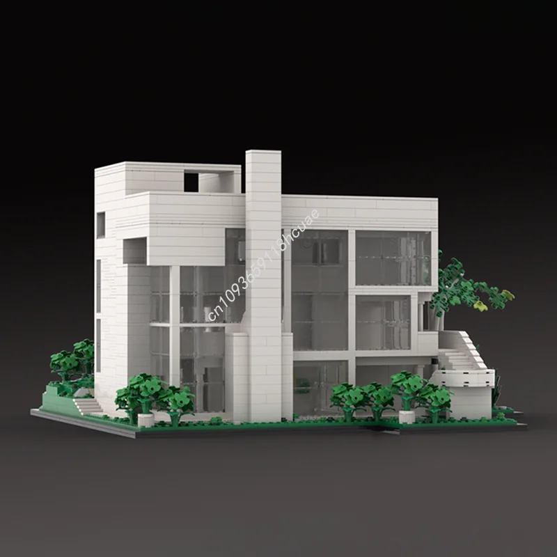 Фото 2859 шт. MOC Smith House Richard Meier, модульная модель, строительные блоки, архитектура, сделай сам, рождественские подарки, идея, игрушки, образовательный кирпич №5